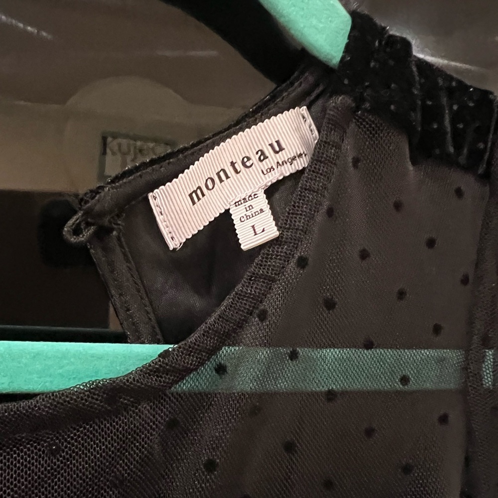 Used Twice Monteau Polka Dot Velvet Mesh Jumpsuit Size L